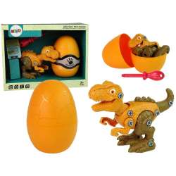 Zestaw Dinozaur Tyranozaur Rex z jajkiem DIY śrubokręt pomarańczowy Lean Toys (10412) - 1