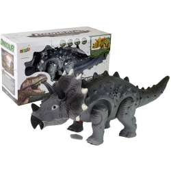 Dinozaur na baterie Triceratops szary - 1
