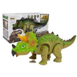 Dinozaur na baterie Triceratops zielony - 1