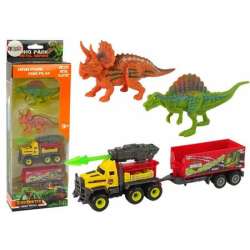 Zestaw dinozaury 2szt+ auto z rakietą i naczepą - 1