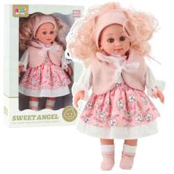 Lalka Sweet Angel w różowej sukience w kwiaty 36cm - 1