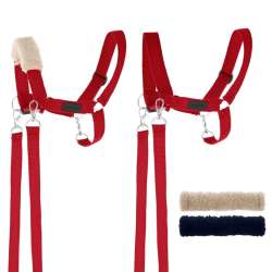 Kantar dla Hobby Horse wodze + futerka czerwony - 1