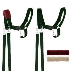 Kantar dla Hobby Horse wodze + futerka zielony - 1