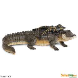 XL Safari Ltd 259629 Aligator z młodymi 30,5x19cm  skala 1:6,3 - 1