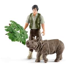 Schleich 42428 leśniczy i nosorożec indyjski (SLH 42428) - 1